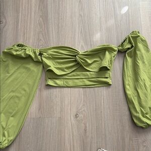 Green Off-Shoulder Women's Top